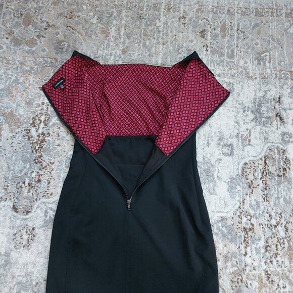 Le Chateau Black Dress Square Neck Back Zipper Closure Size M - Picture 10 of 11